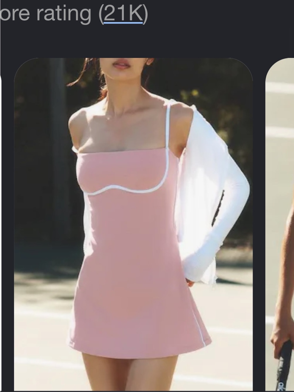 ALO Yoga Pink Mini Dress with White Piping